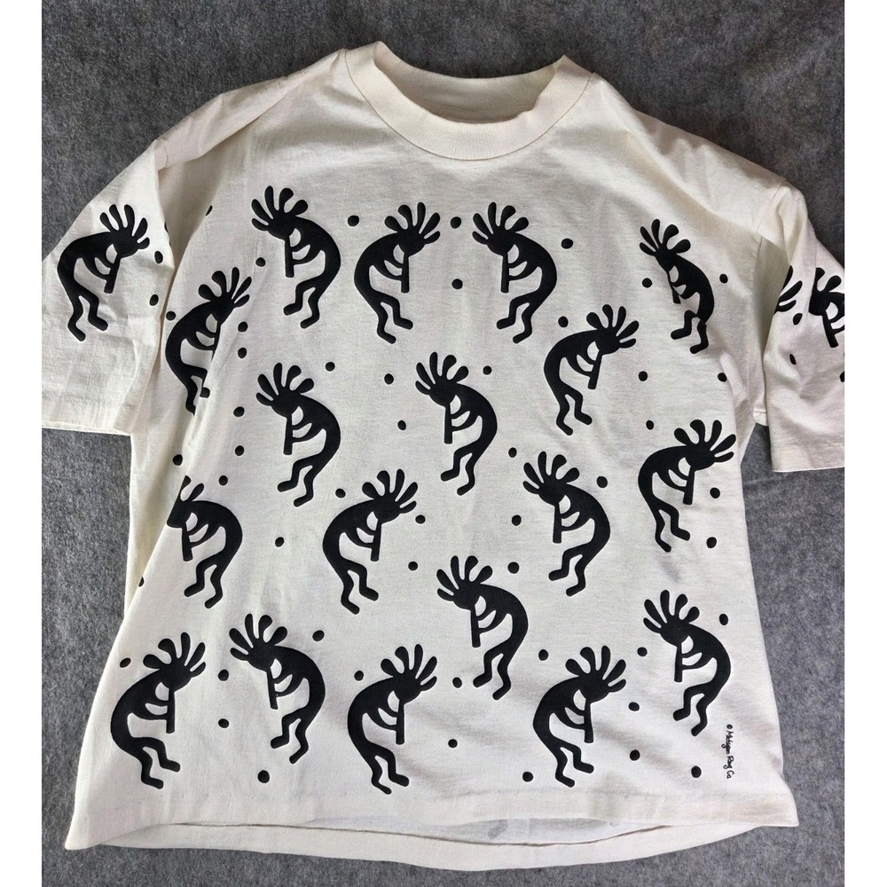 Vintage Michigan Rag Co Kokopelli T Shirt Large AOP Single Stitch